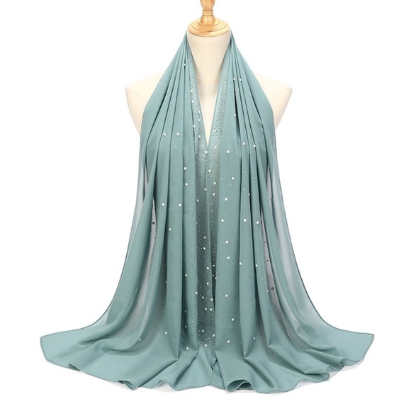 hijabs/scarfs/ shawl solid color shiny chiffon scarf hijab - Picture 9 of 16